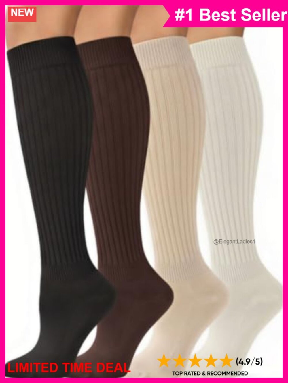 Slouchy Knee High Boot Socks Polyester Elastane Warm Thick Women's Winter Socks